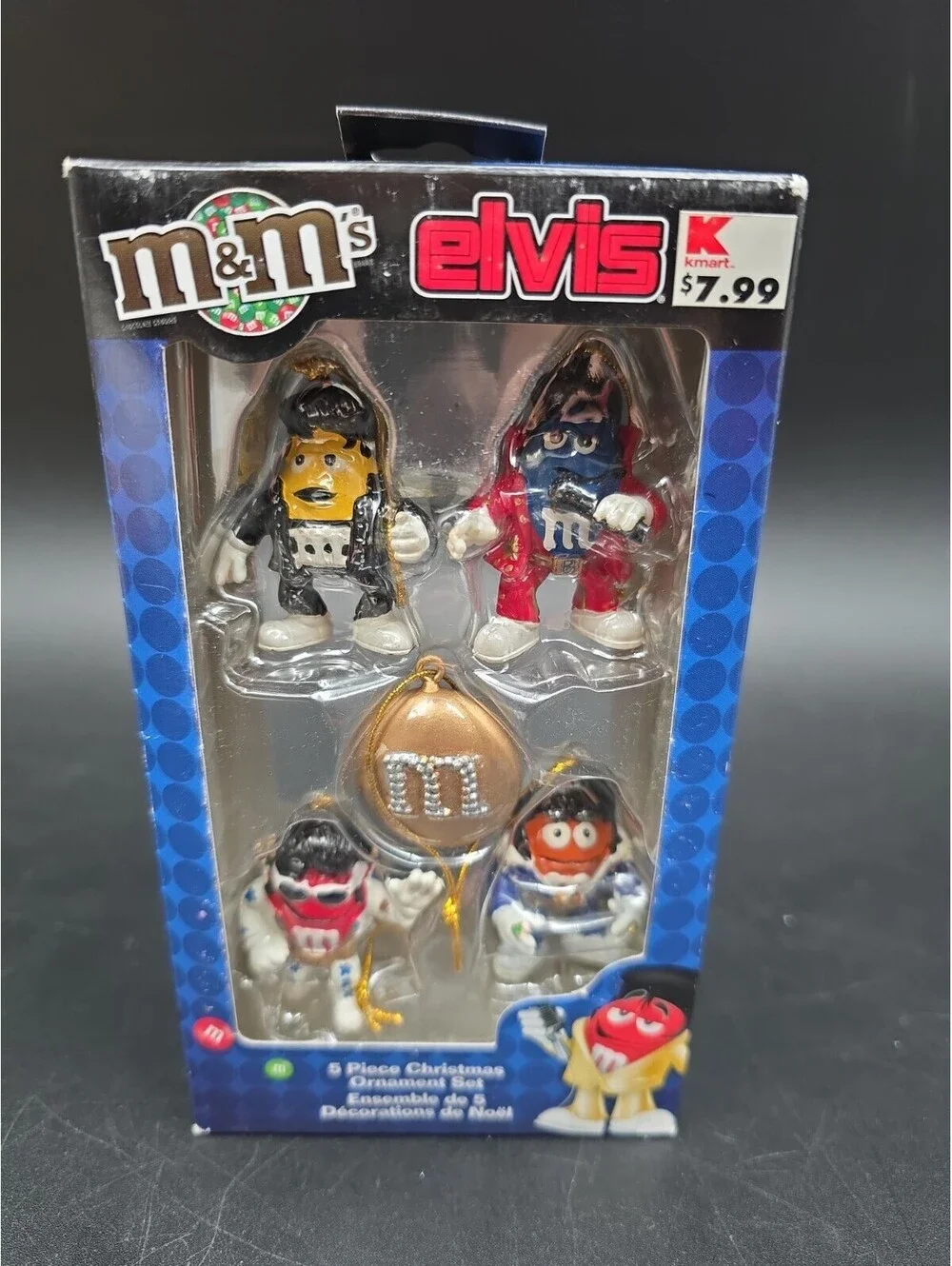 Elvis M&M's 2008 Christmas Ornament Set 5 Piece by Kurt Adler Kmart